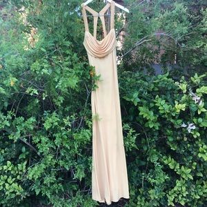 Yellow Evening Gown with beading